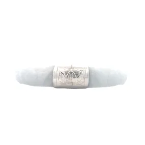 BCJ Estate Jewelry White Gold Jade Bangle