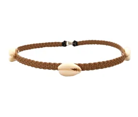 Beige Braided Shell Choker