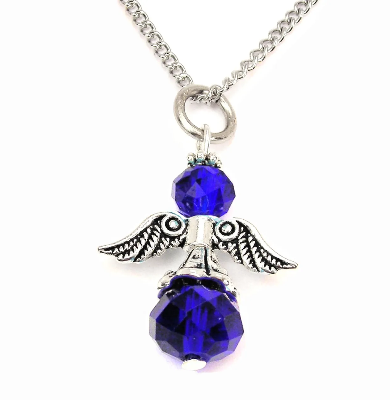Birthstone Guardian Angel Charm Necklace