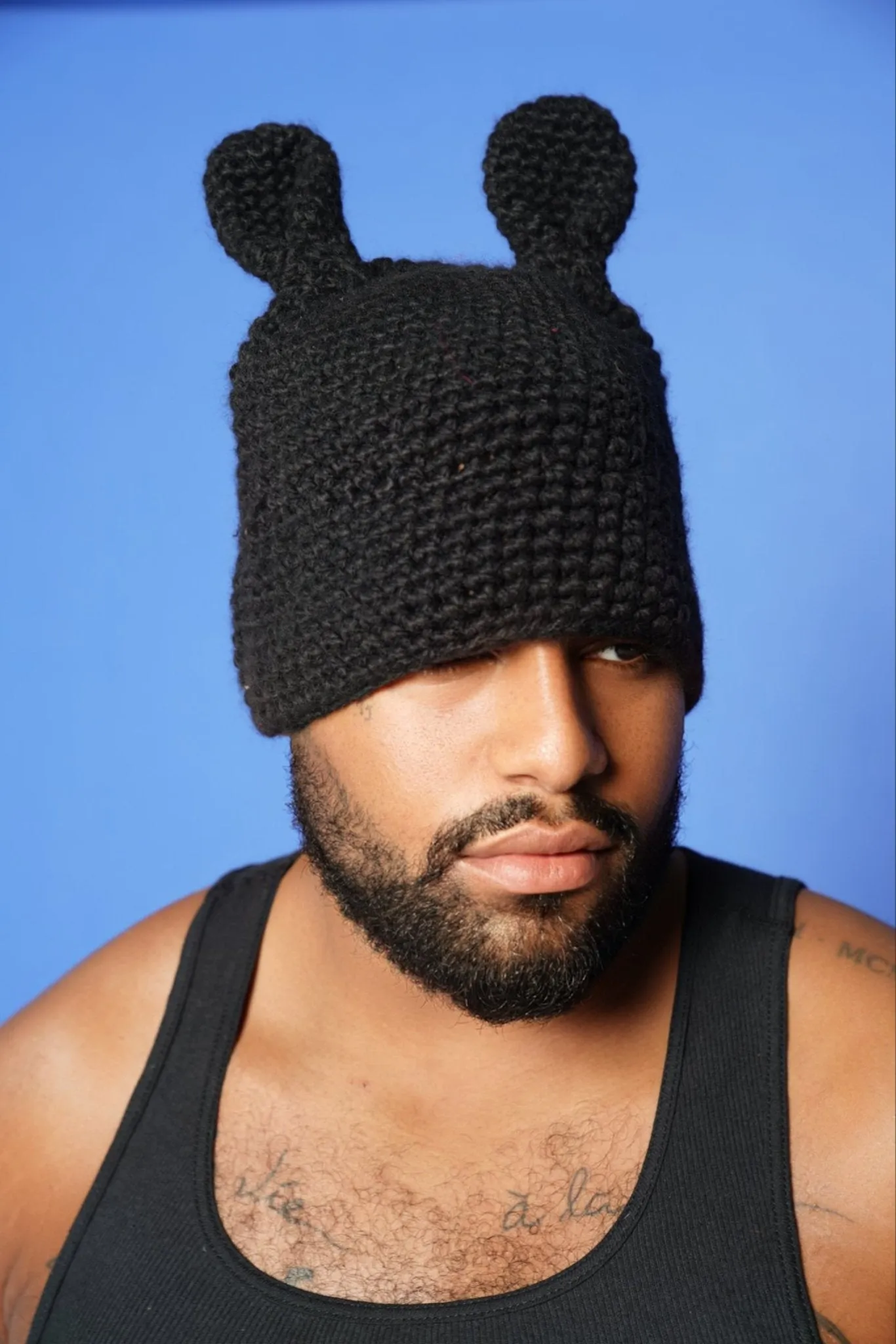 Black Bunny Knitted Hat