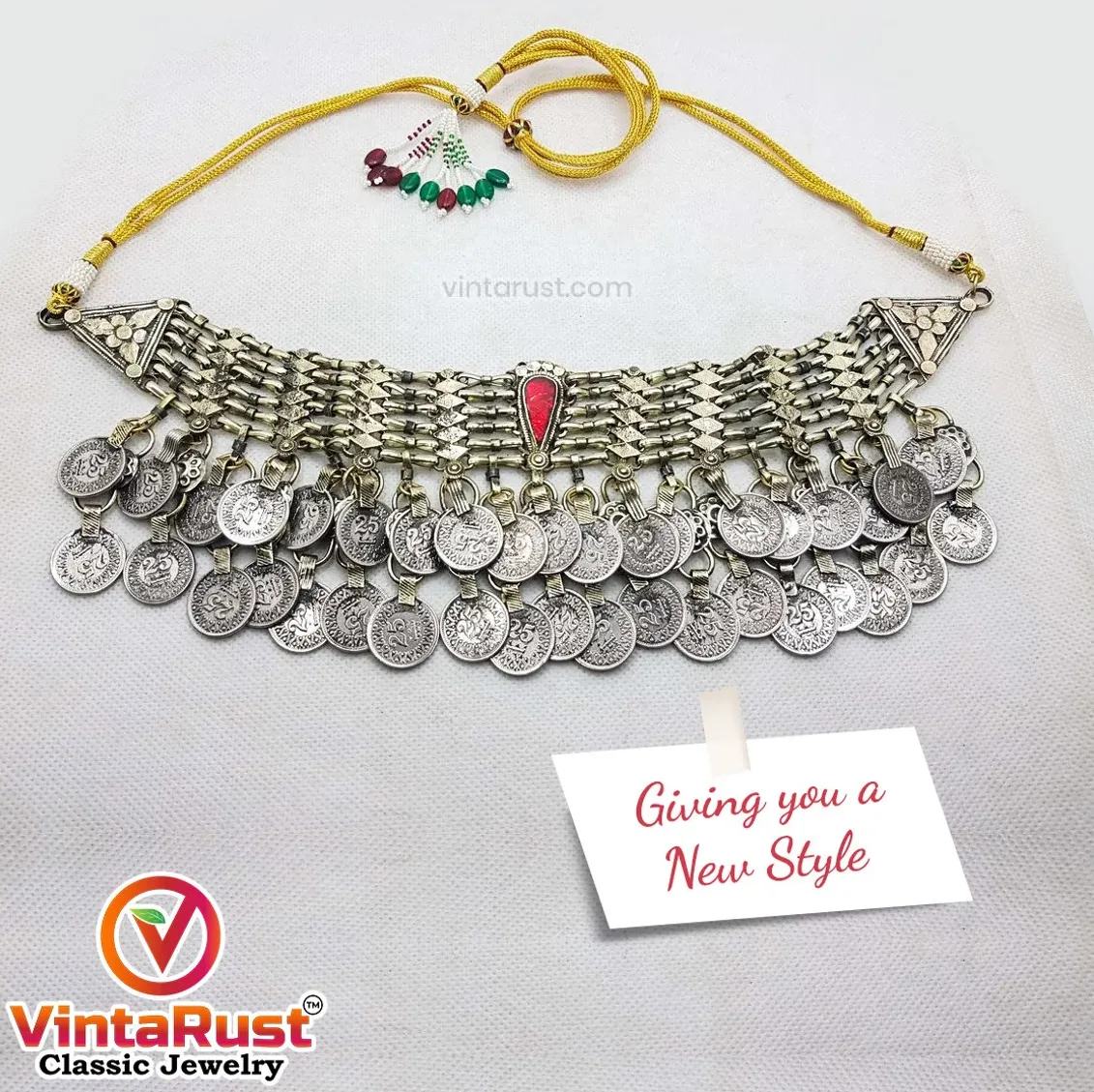 Bohemian Vintage Coins Choker Necklace