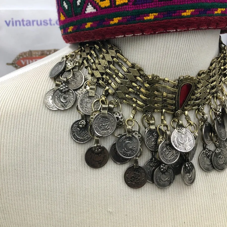 Bohemian Vintage Coins Choker Necklace