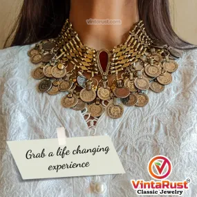 Bohemian Vintage Coins Choker Necklace