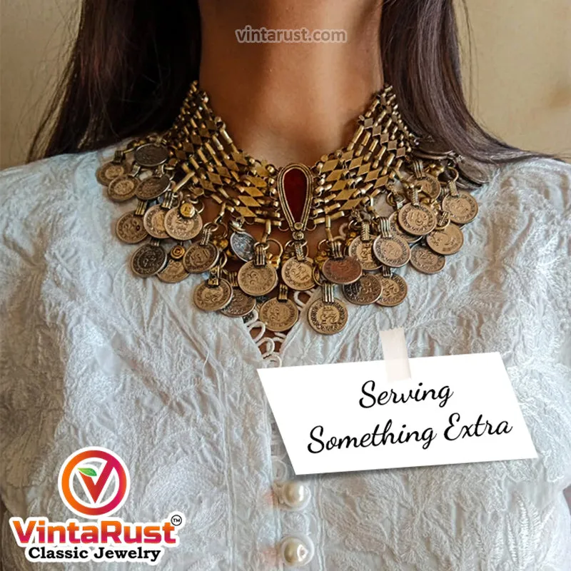 Bohemian Vintage Coins Choker Necklace