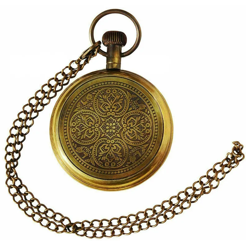 Brass Pocket Chain Watch with Custom Engraving BPCW01