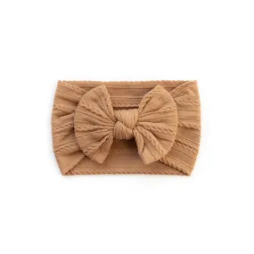 Cable Bow Headband - Clay Tan