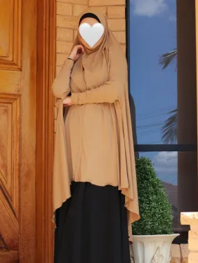 CAMEL JILBAB WITH SLEEVES
