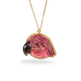 Carved Tourmaline Parrot Necklace