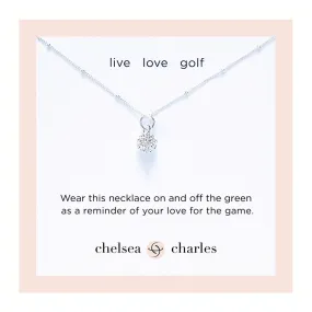 CC Sport Silver Golf Ball Charm Necklace for Little Girls & Tweens
