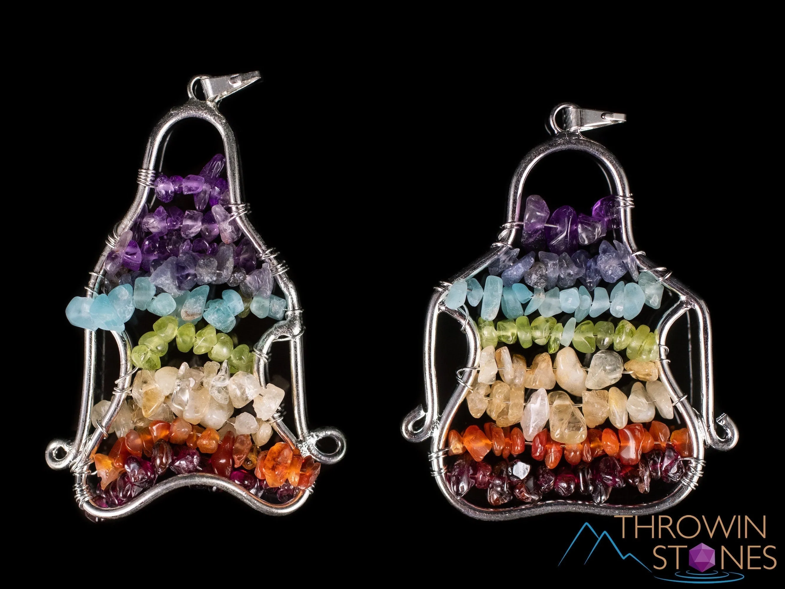 CHAKRA Crystal Pendant - Yoga Meditation - Wire Wrapped Jewelry, Handmade Jewelry, Healing Crystals and Stones, E1992