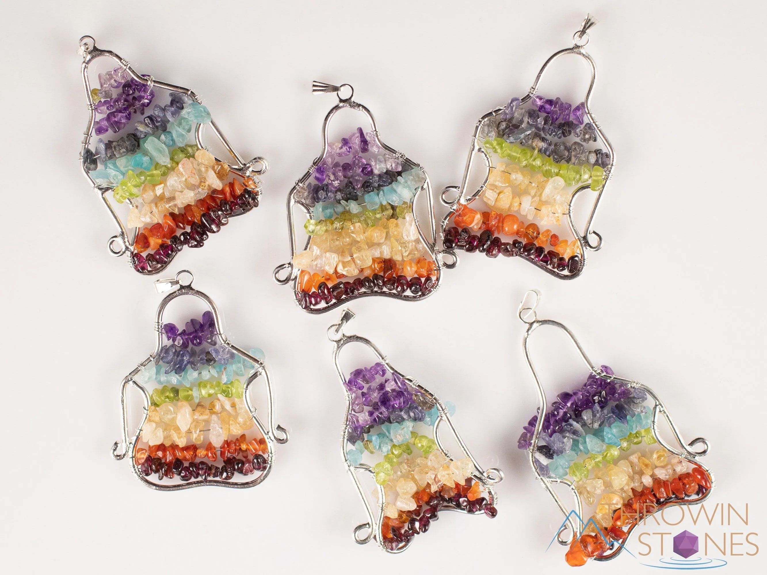 CHAKRA Crystal Pendant - Yoga Meditation - Wire Wrapped Jewelry, Handmade Jewelry, Healing Crystals and Stones, E1992