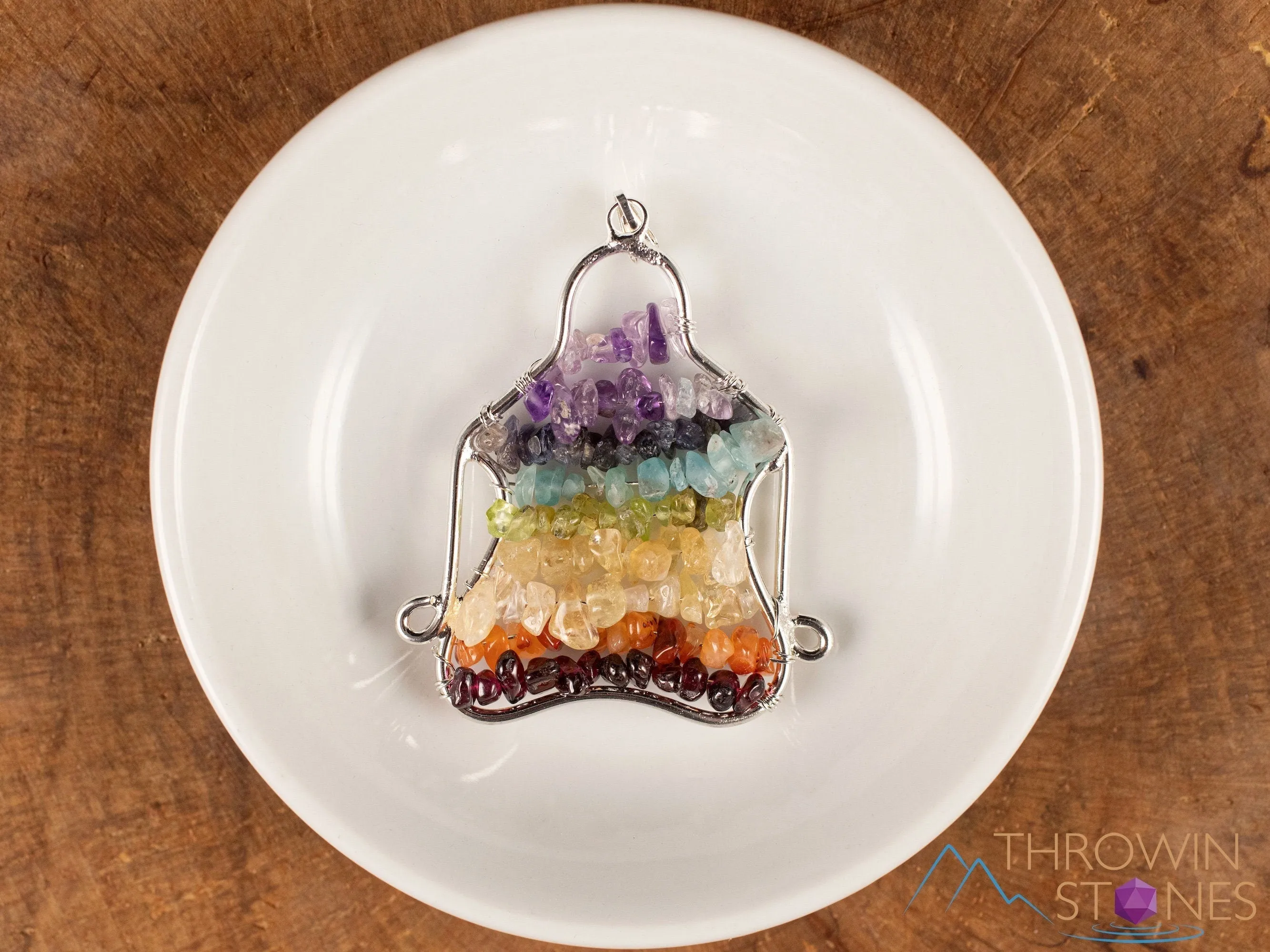 CHAKRA Crystal Pendant - Yoga Meditation - Wire Wrapped Jewelry, Handmade Jewelry, Healing Crystals and Stones, E1992