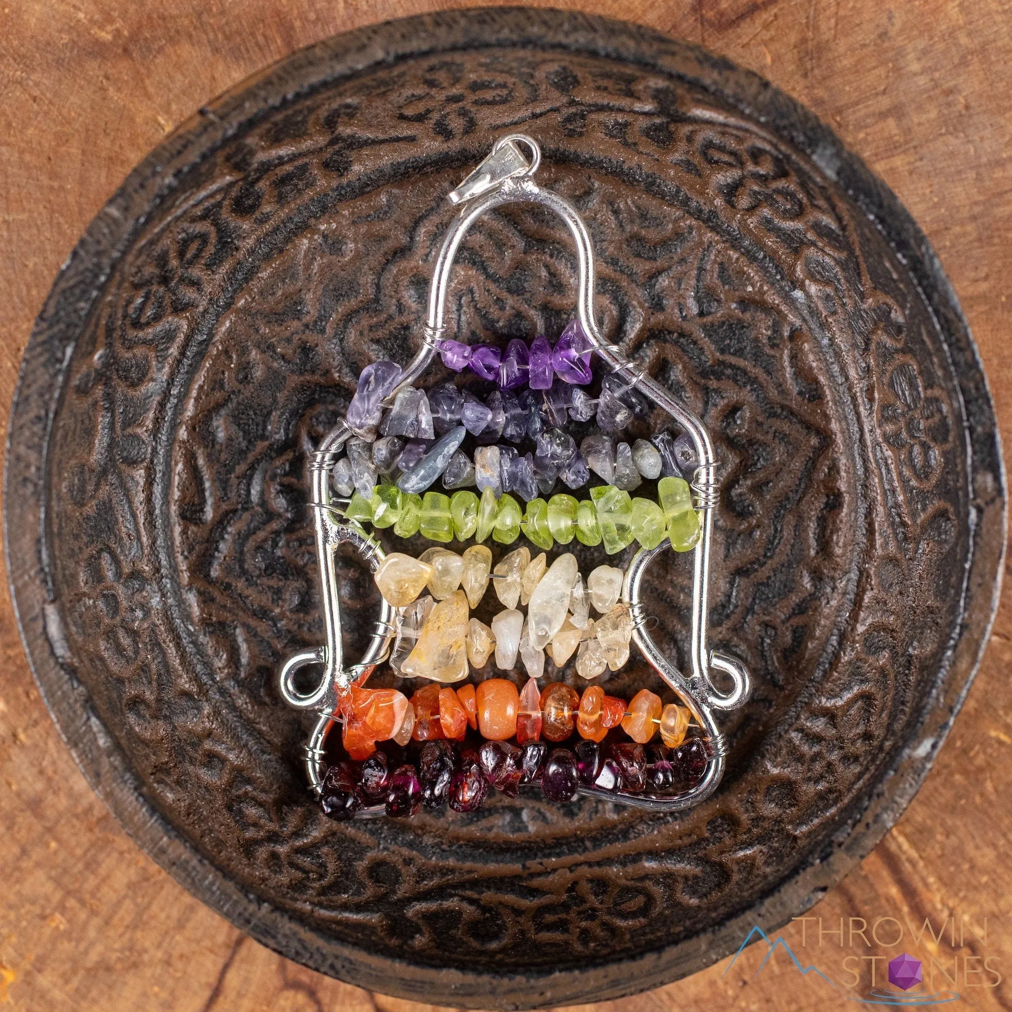 CHAKRA Crystal Pendant - Yoga Meditation - Wire Wrapped Jewelry, Handmade Jewelry, Healing Crystals and Stones, E1992