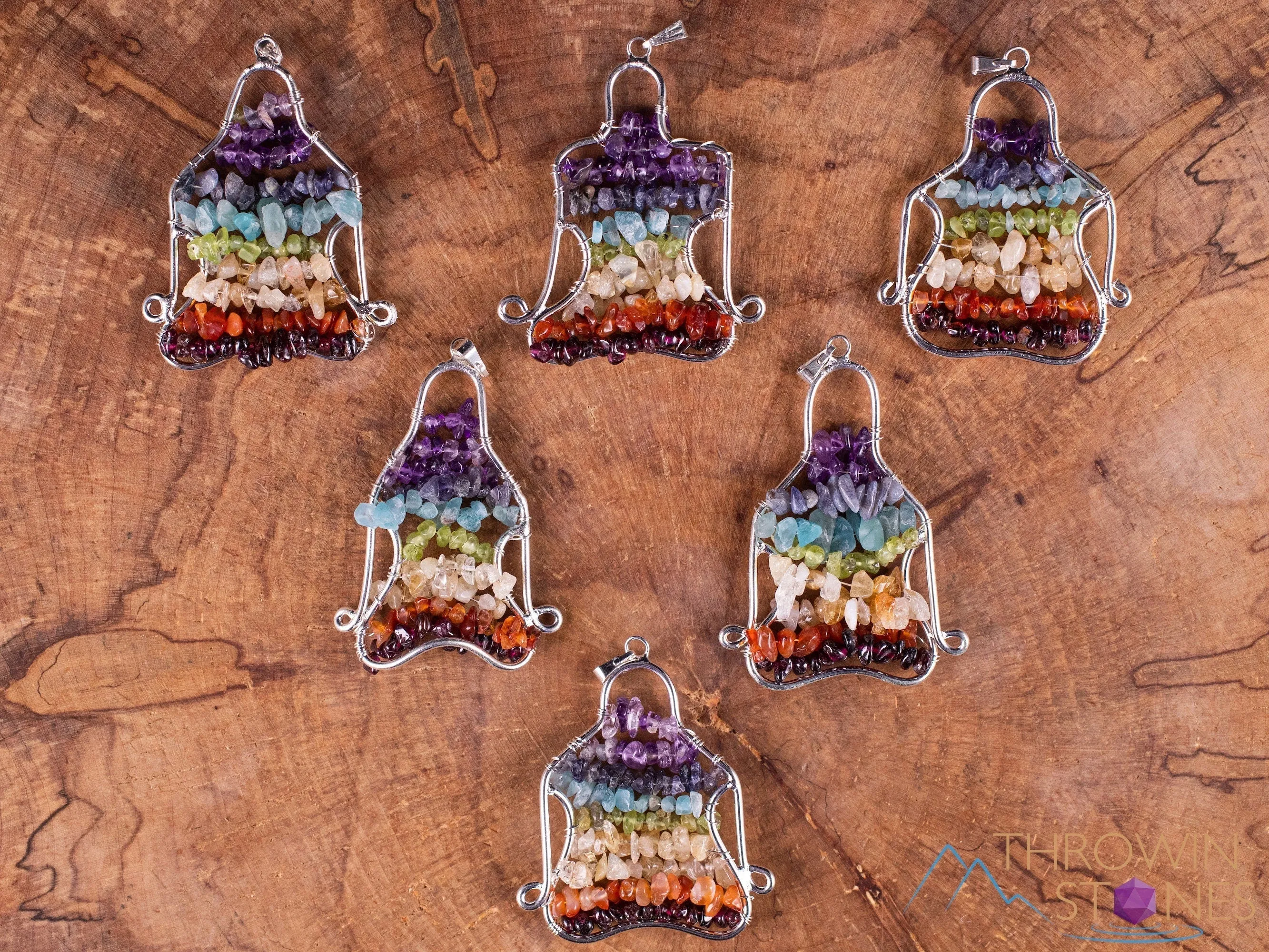 CHAKRA Crystal Pendant - Yoga Meditation - Wire Wrapped Jewelry, Handmade Jewelry, Healing Crystals and Stones, E1992