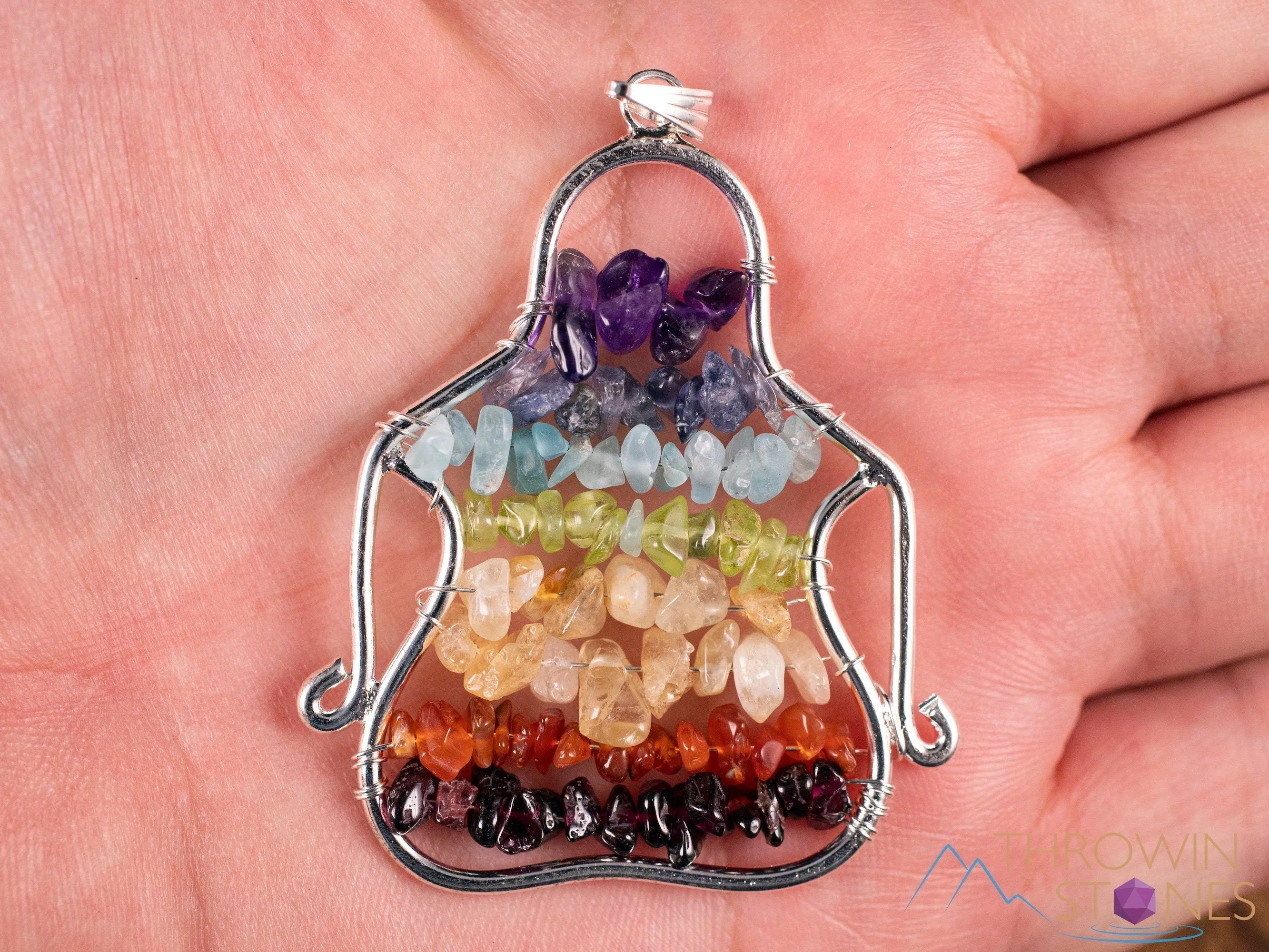 CHAKRA Crystal Pendant - Yoga Meditation - Wire Wrapped Jewelry, Handmade Jewelry, Healing Crystals and Stones, E1992