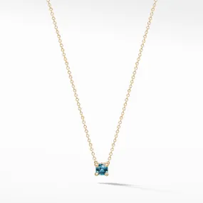 Chatelaine Kids Necklace with Hampton Blue Topaz in 18K Gold, 4mm