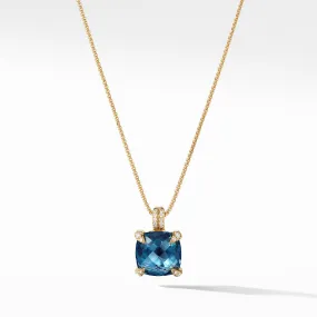 Chatelaine Pendant Necklace with Hampton Blue Topaz and Diamonds in 18K Gold