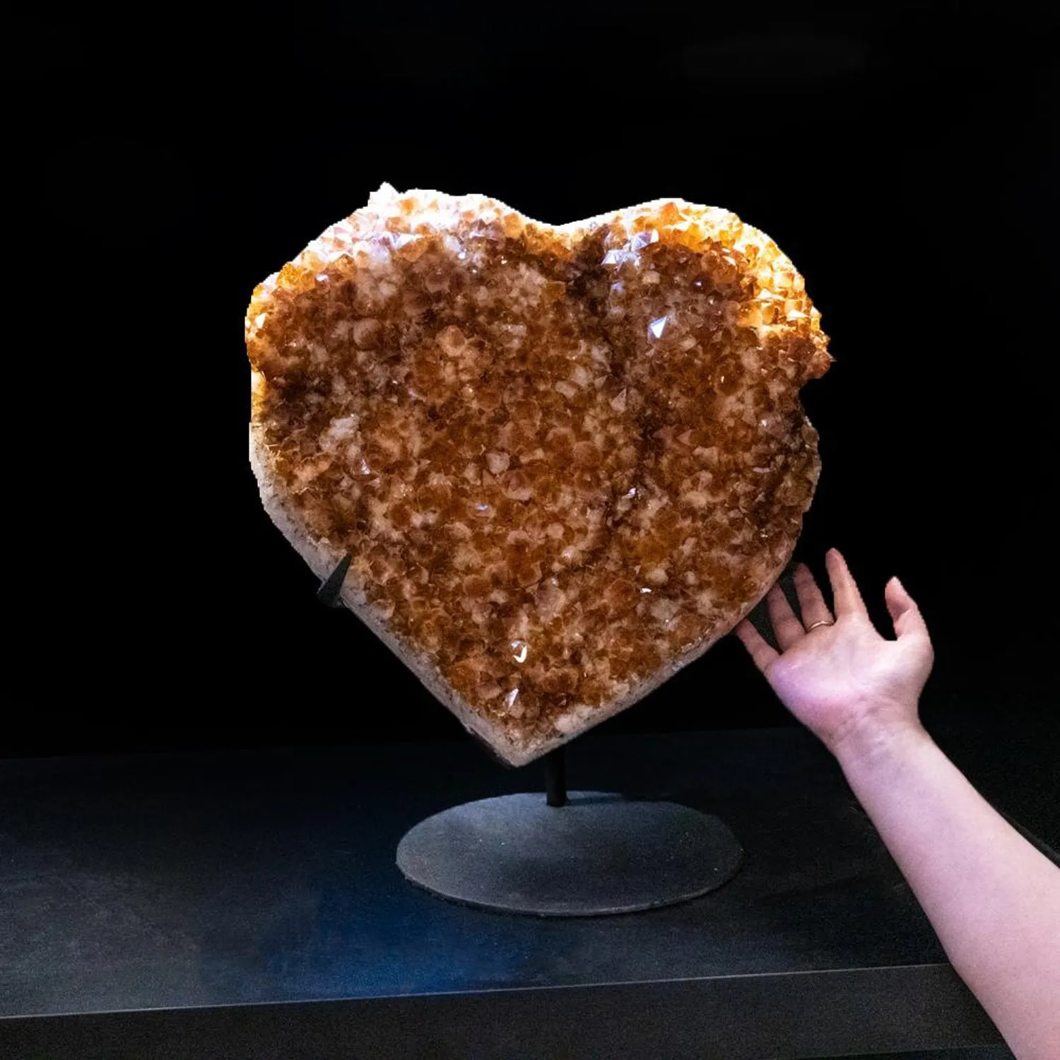 Citrine Cluster Heart on Stand from Uruguay (50 lbs)