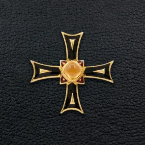Citrine Cross Estate Pin/Pendant