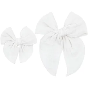 Cloud Muslin™ Heirloom Bow - White Clip