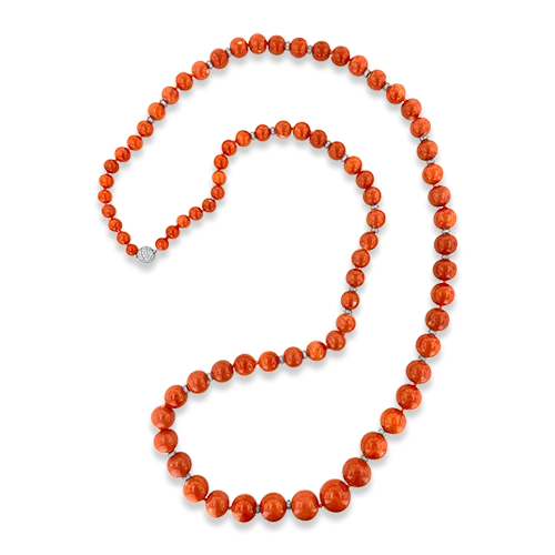 Coral & Diamond Necklace