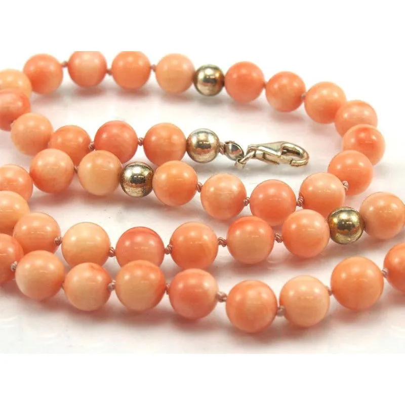 Coral Necklace with Sterling Silver Trigger Clasp