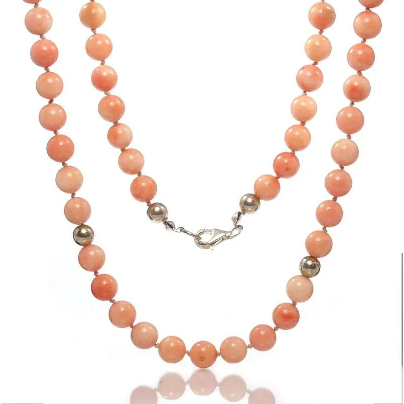 Coral Necklace with Sterling Silver Trigger Clasp
