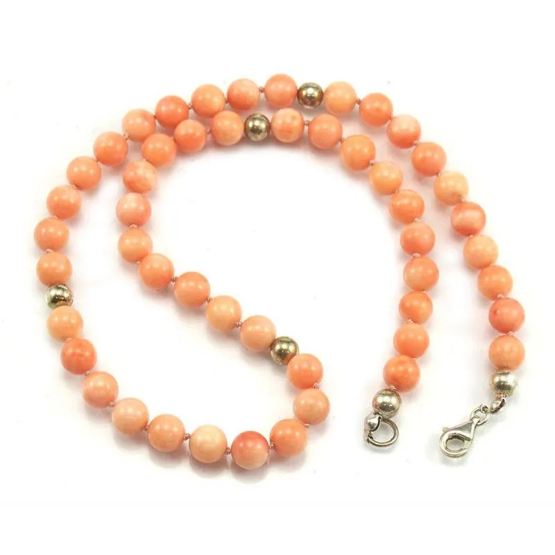Coral Necklace with Sterling Silver Trigger Clasp