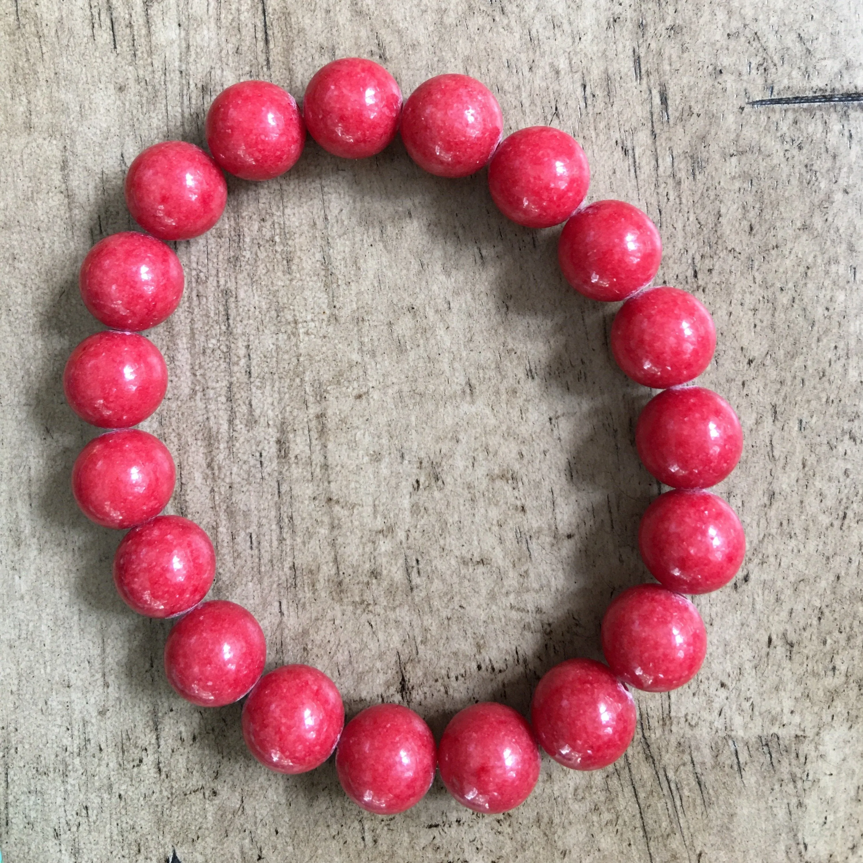 Coral Red Jade 10mm Bracelet