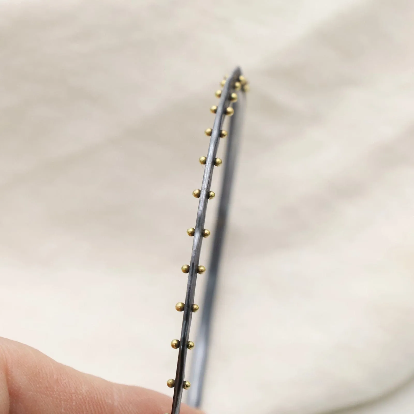 Crescent Bangle in Oxidized Sterling Silver & 18K Gold