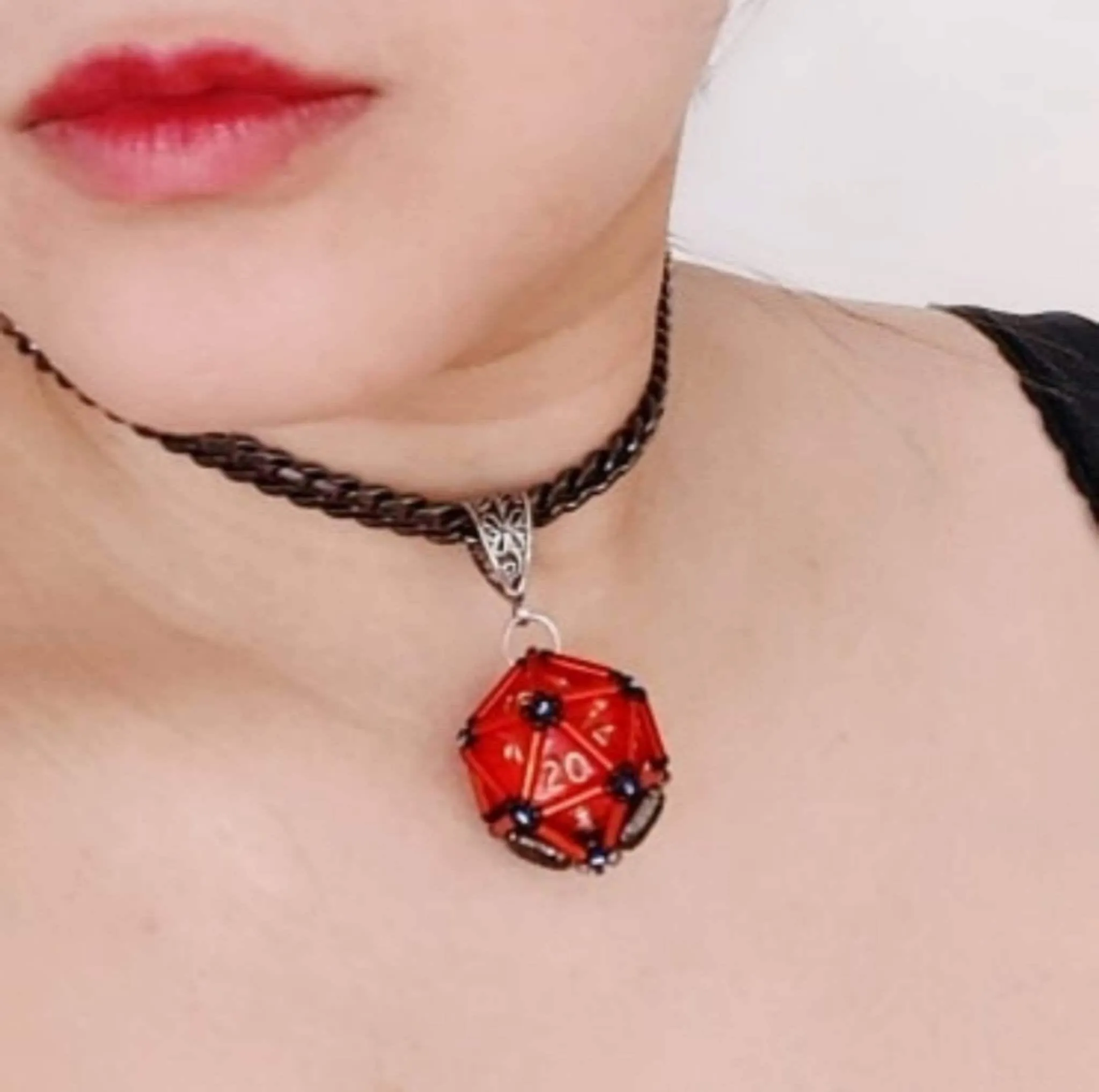 D20 Choker Necklace Heavy Chain