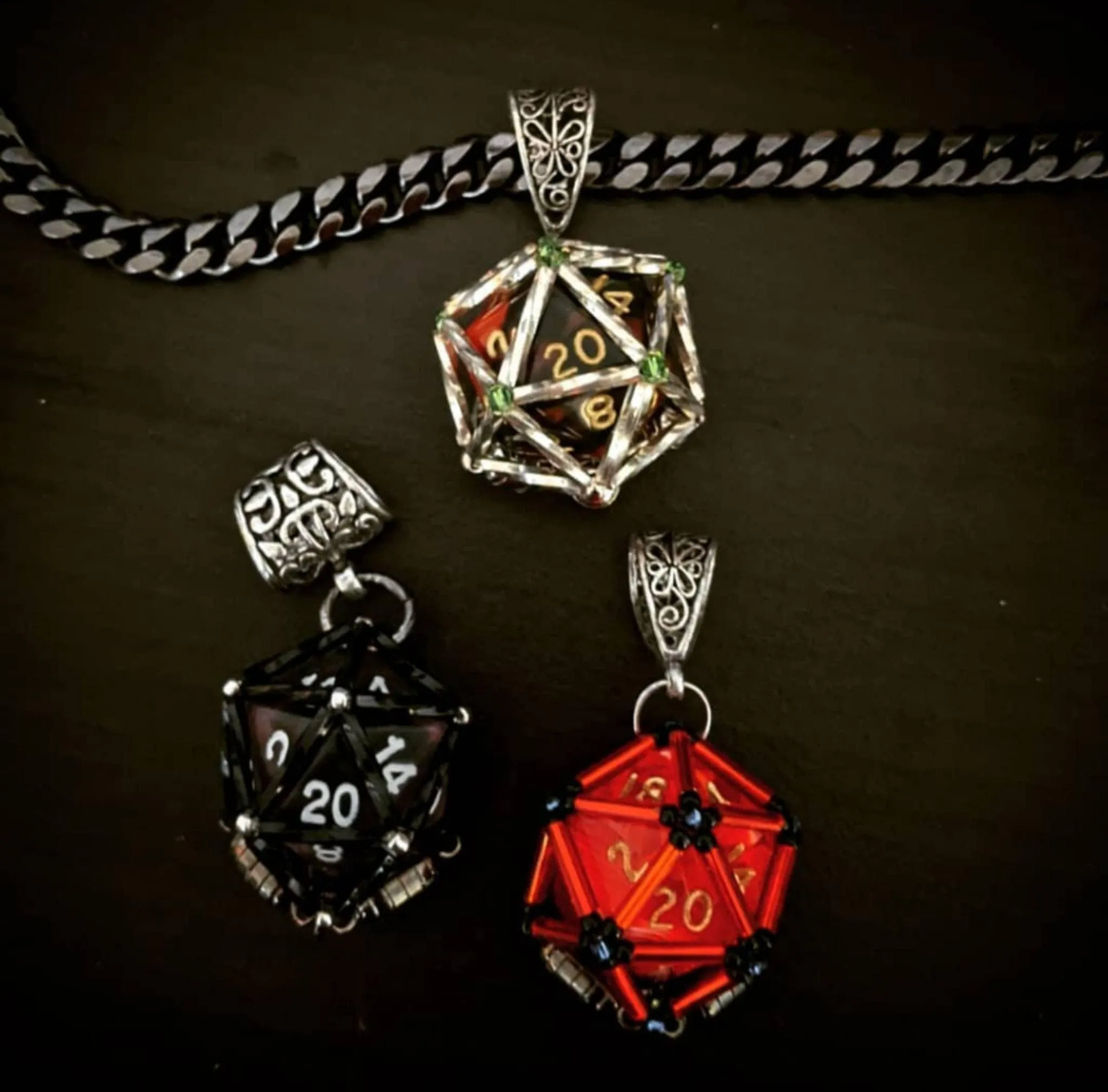 D20 Choker Necklace Heavy Chain