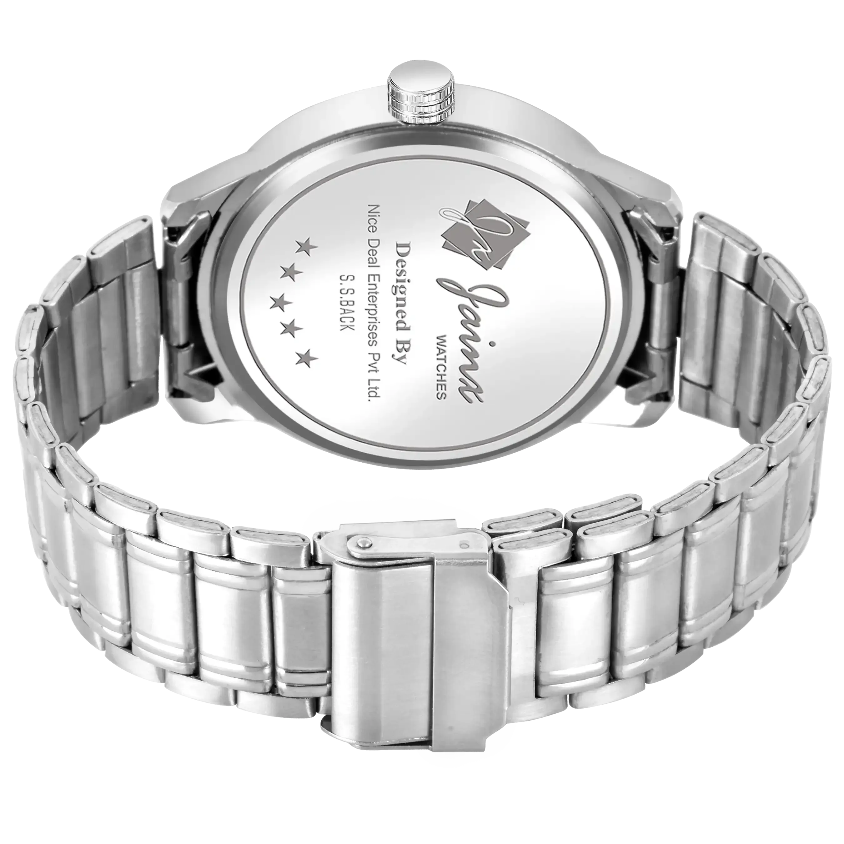 Day & Date Function Black Dial Steel Chain Analog Watch For Men - JM7175