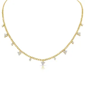 Diamond Cluster Drip Necklace