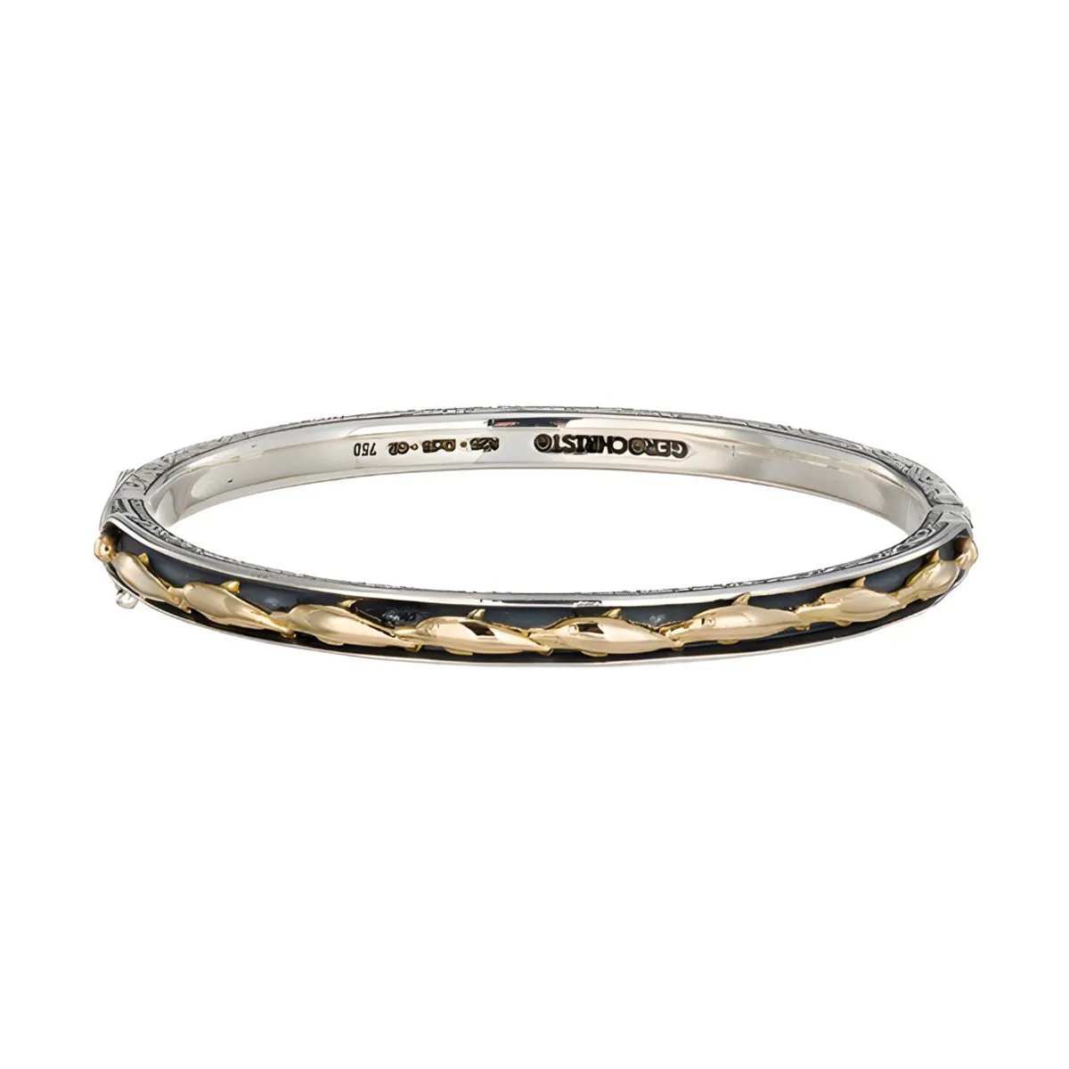 Dolphin Hinged Bangle Bracelet
