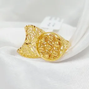 Enameled Engraved Ring