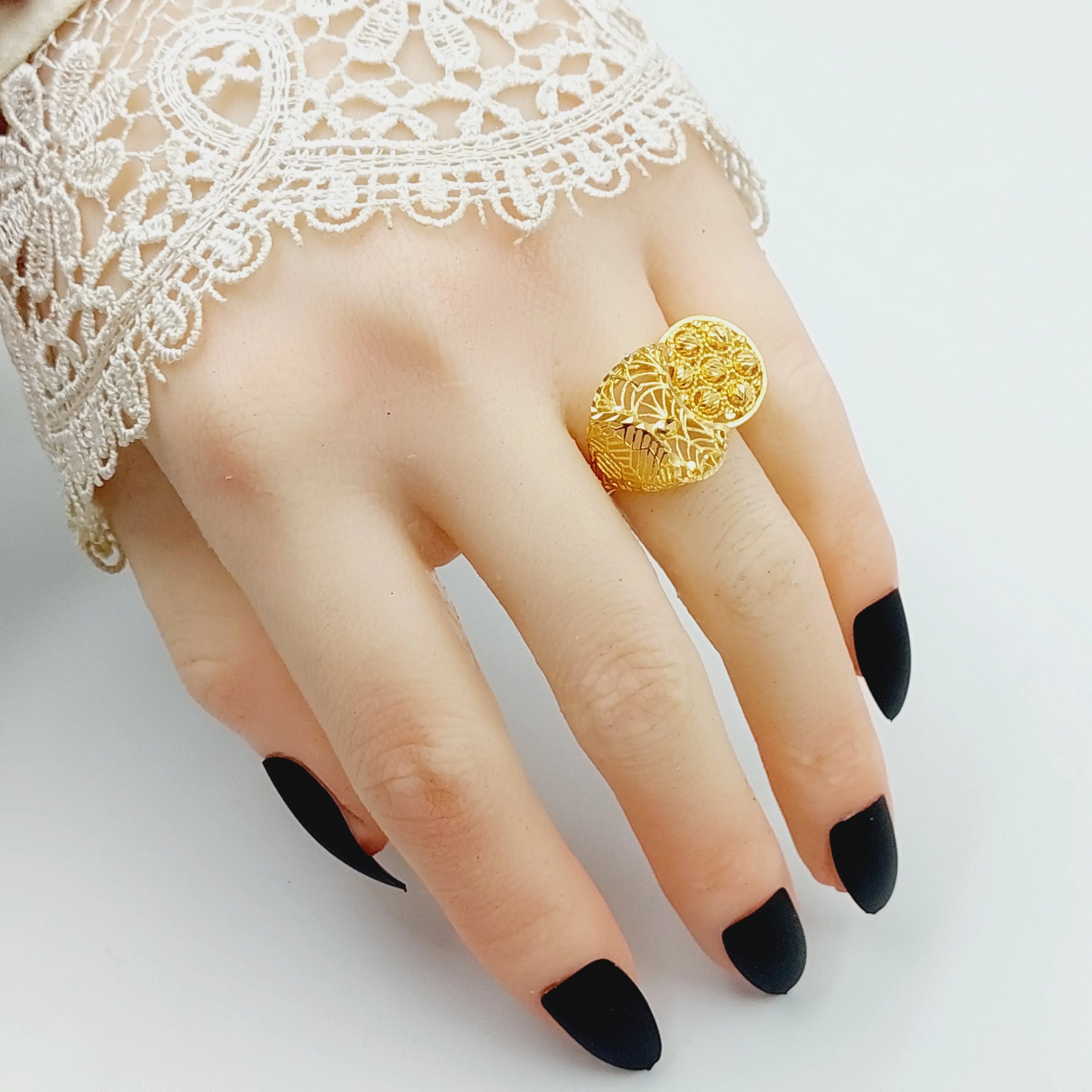 Enameled Engraved Ring