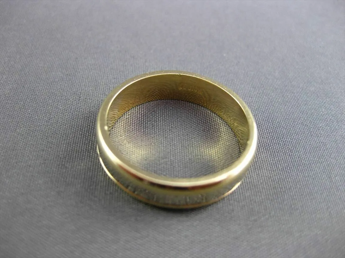 ESTATE WIDE 14KT WHITE & YELLOW GOLD HAMMER LOOK WEDDING ANNIVERSARY RING #23538