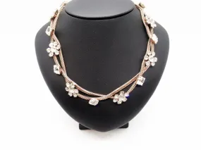 Exquisite Vintage Rhinestone Braided Necklace