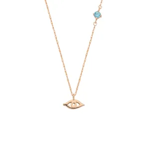 EYE LIGHT GOLD BLUE TOPAZ NECKLACE