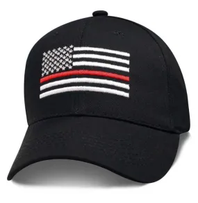 Firefighter Thin Red Line Flag Black Ball Cap