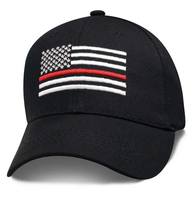 Firefighter Thin Red Line Flag Black Ball Cap