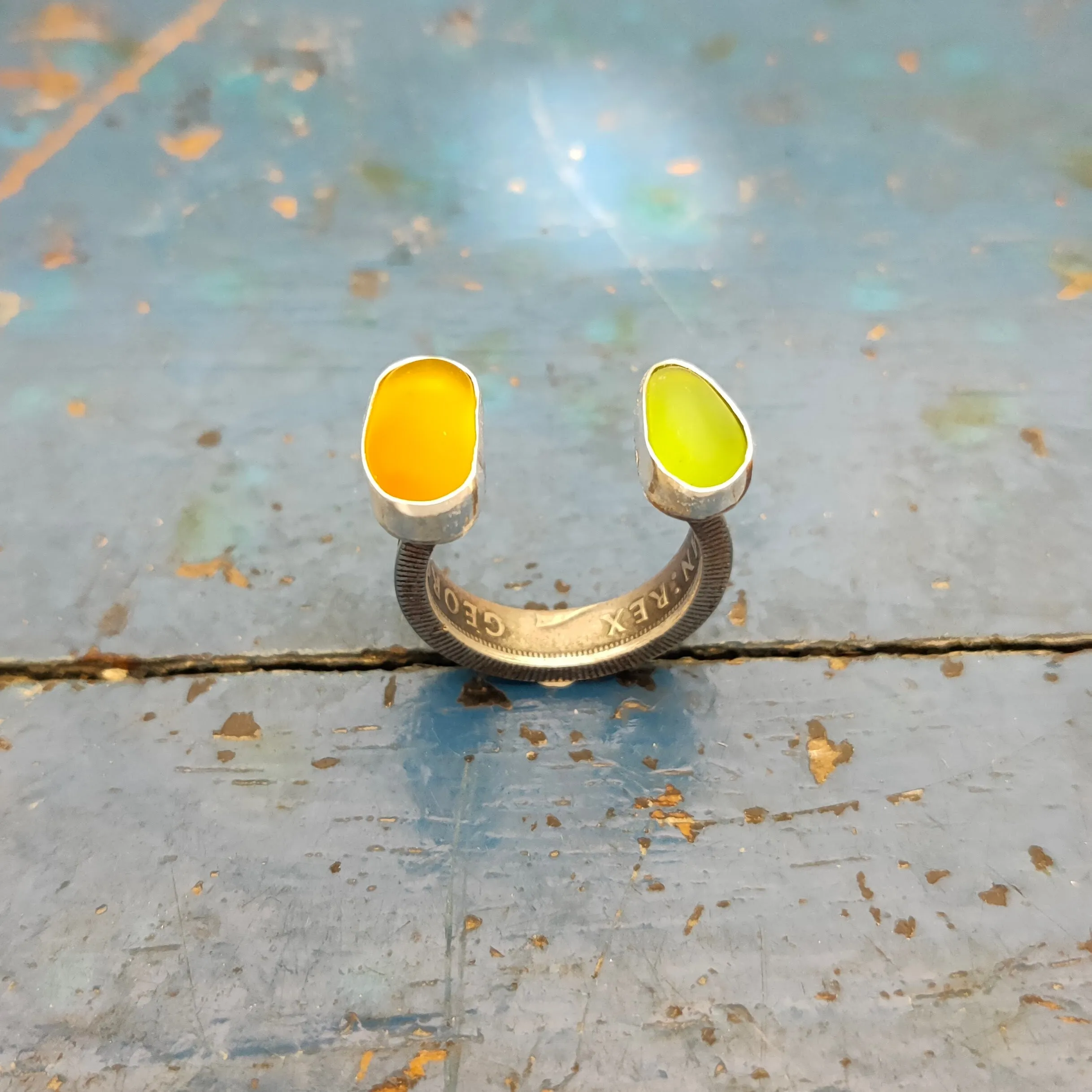 Floating Orange and Glowing Green