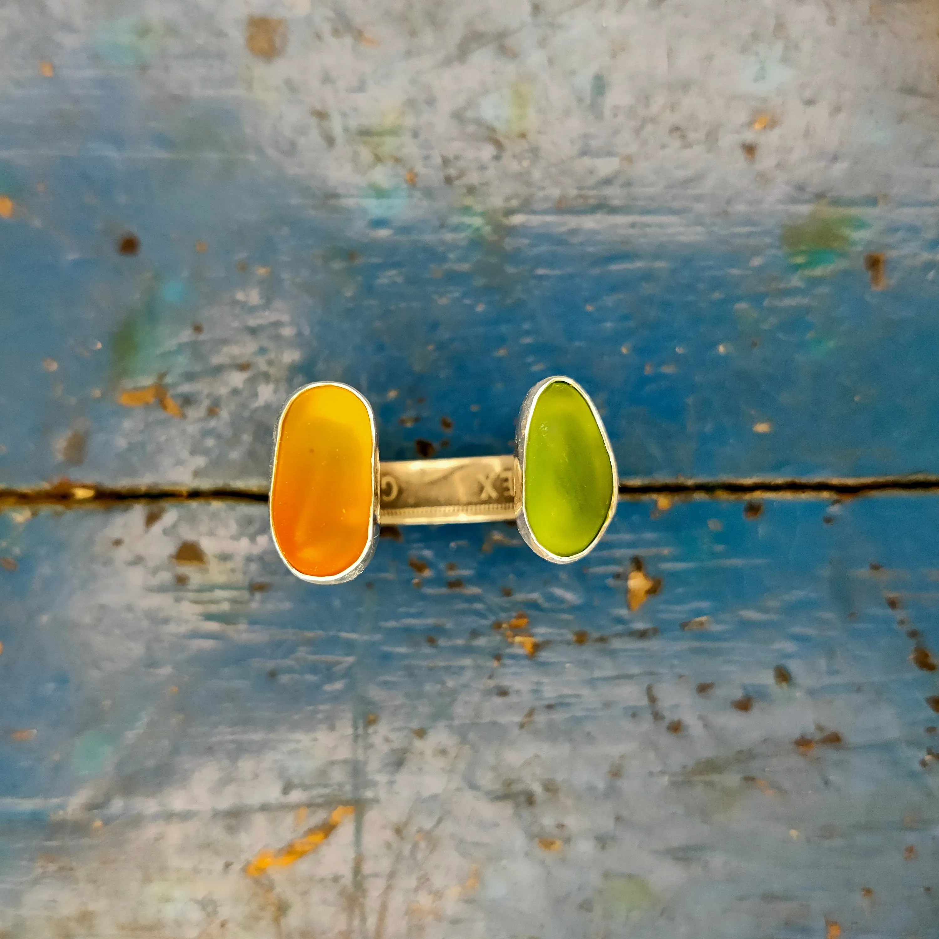 Floating Orange and Glowing Green