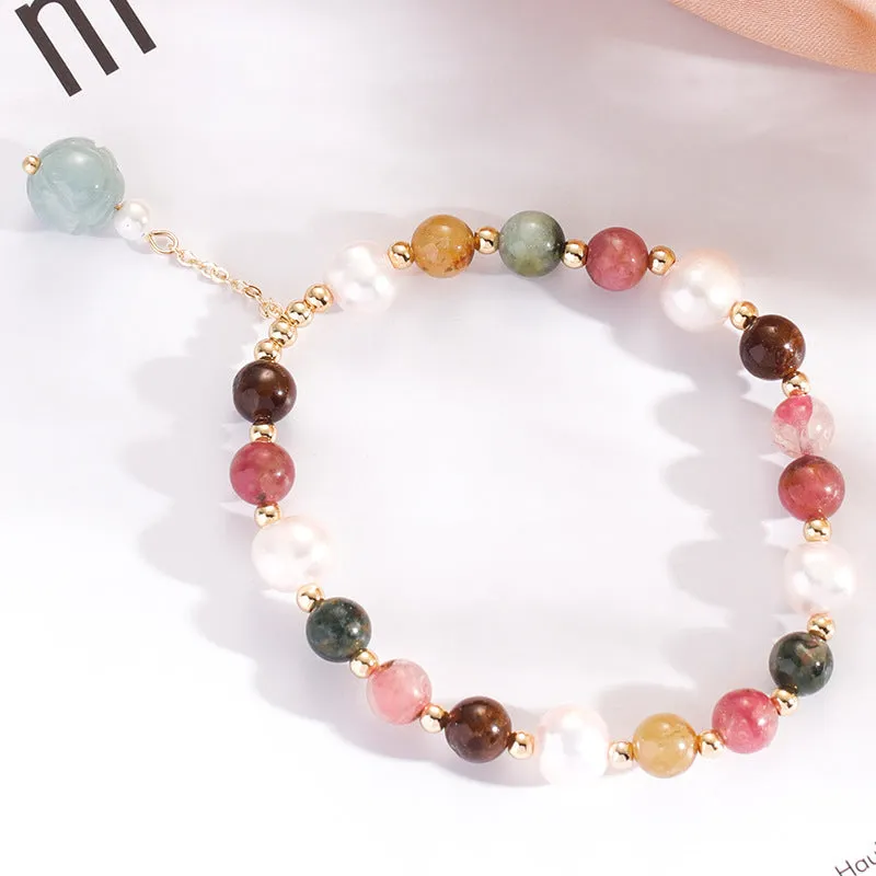 Fortune's Favor Sterling Silver Bracelet with Colorful Crystal and Tourmaline