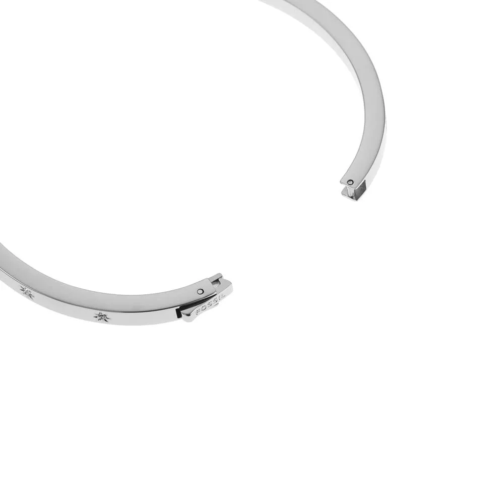 Fossil Silver Plated Stainless Steel Sadie Cuff Bangle