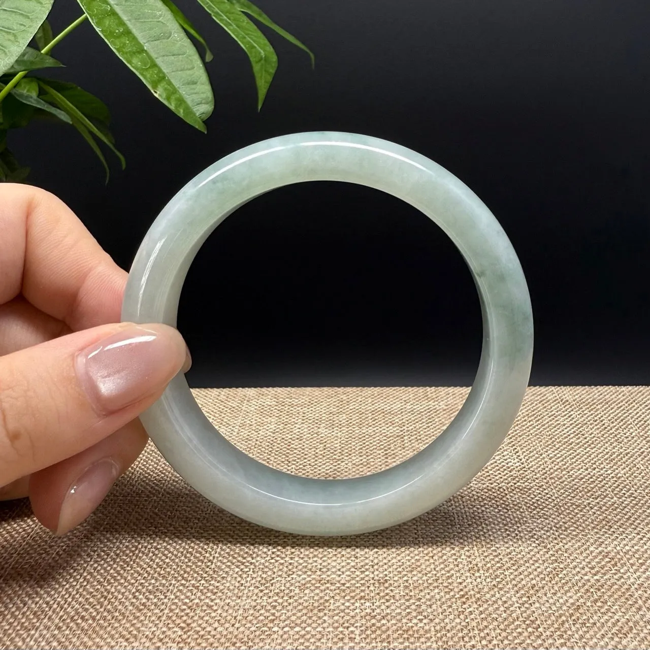 Genuine Burmese Blue Green Jade Jadeite Bangle Bracelet ( 59.3mm )