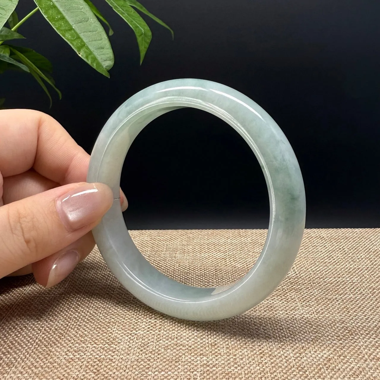 Genuine Burmese Blue Green Jade Jadeite Bangle Bracelet ( 59.3mm )