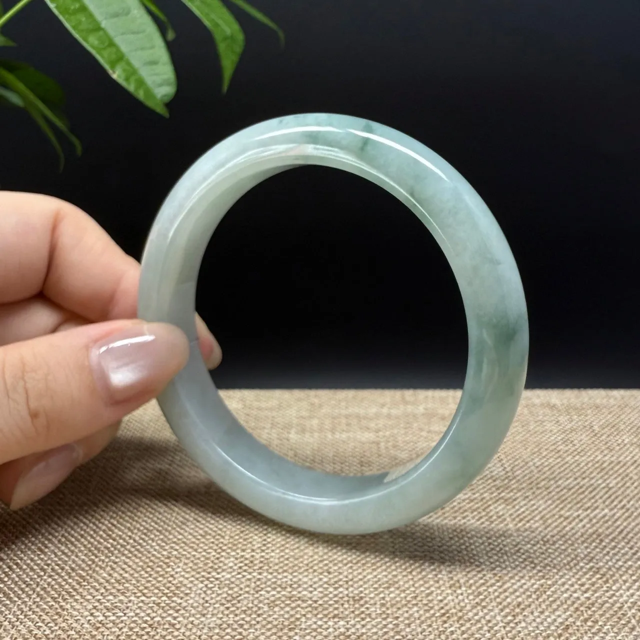Genuine Burmese Blue Green Jade Jadeite Bangle Bracelet ( 59.3mm )