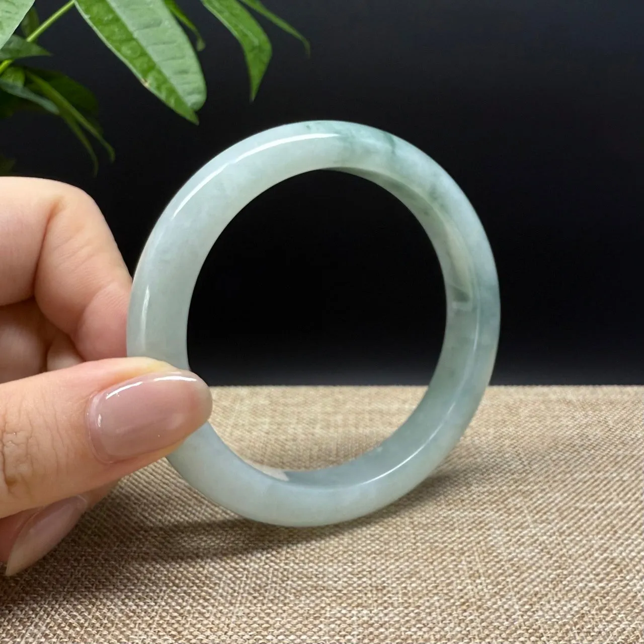 Genuine Burmese Blue Green Jade Jadeite Bangle Bracelet ( 59.3mm )